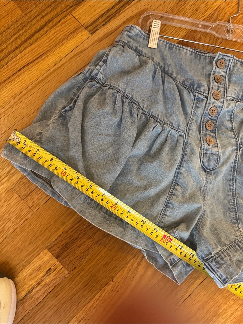 Free People Fleur Light Blue Ruffle Denim Shorts - Women - Picture 8 of 12